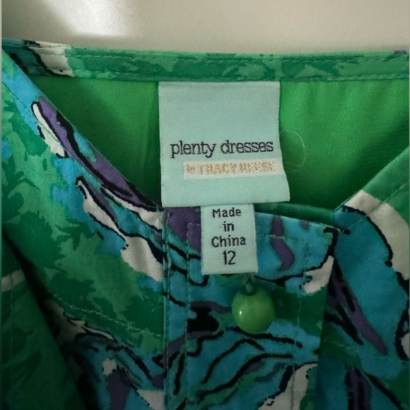 Anthropologie Plenty by Tracy Reese Green Kirby Floral Dress Size 12 - Picture 14 of 16